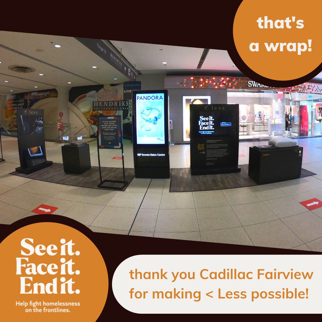 tiptapForChange's tweet photo. We are very grateful to our presenting sponsor #CadillacFairview for giving us the venue for our < Less Gallery as well as directories in #CFTorontoEatonCentre and #CFPacificCentre. Thank you so much! #SeeItFaceItEndIt https://t.co/h7sVJ6xpZs