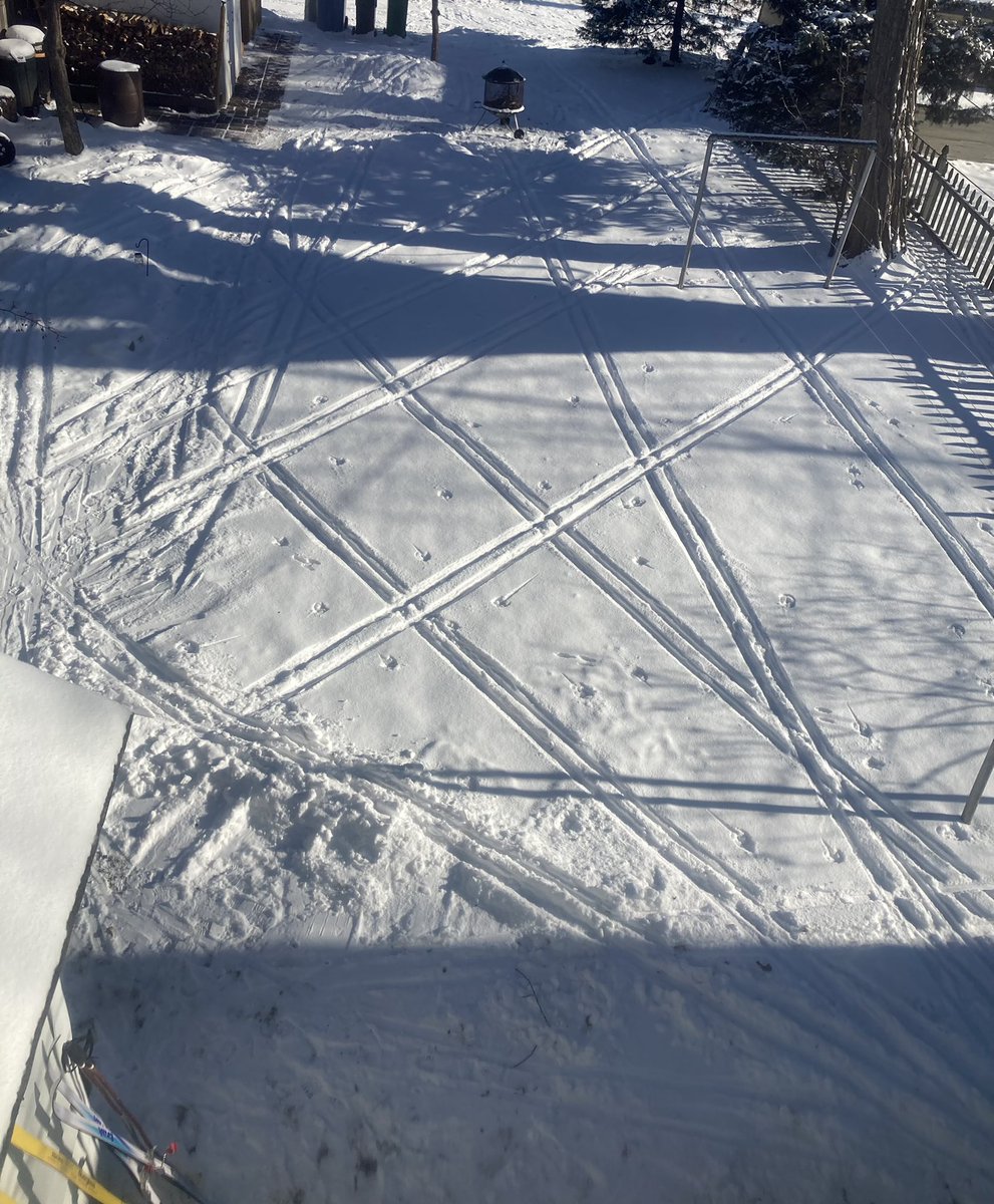 KariTauring's tweet photo. Skiing runes around my yard. https://t.co/WxGXWA01Va