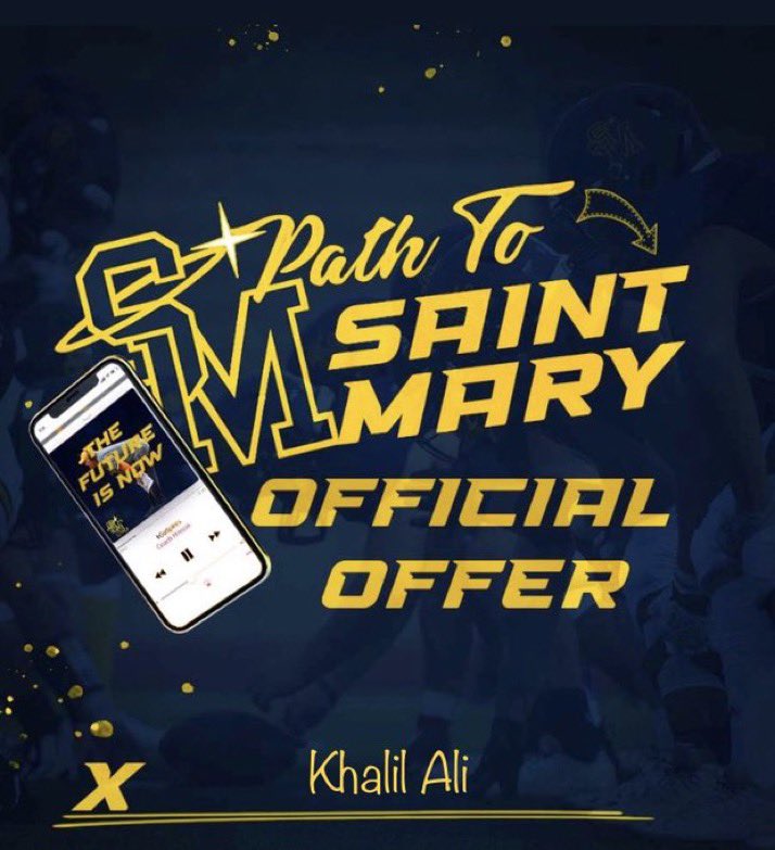 I would like to thank <a href="/taycalvert/">Taylor Calvert</a> and the entire spire coaching staff for my first official offer to continue my athletic and academic journey at the University of Saint Mary. <a href="/WeAreOverland/">Overland Athletics</a> <a href="/coachreese/">Kyle Reese</a> <a href="/BLAZERFB/">OVERLAND FOOTBALL</a> <a href="/Spire_Football/">Spire Football</a>