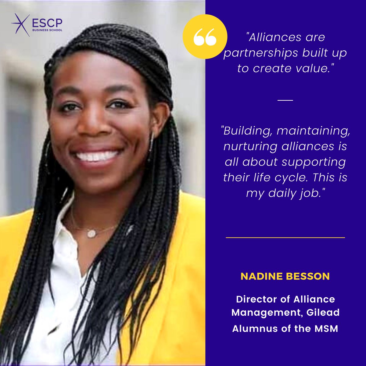 We had the pleasure of meeting Nadine Besson, MsM alumna and current Director of Alliance Management at Gilead. Nadine explained to us the use of #partnerships in a #growth #strategy but also how to build successful #alliances.