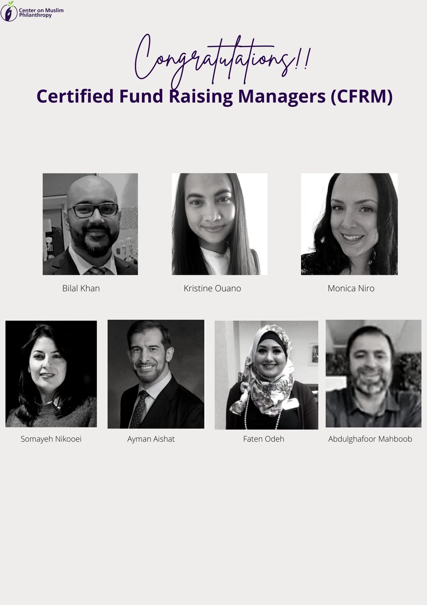 The Center on Muslim Philanthropy, in partnership with <a href="/TFRSFundraising/">TheFundRaisingSchool</a>, is proud to announce our 2021 Certified Fund Raising Managers (CFRMs). CMP has now trained a total of 427 nonprofit leaders and has produced 65 CFRMs since we started. Congratulations! We are proud of you!