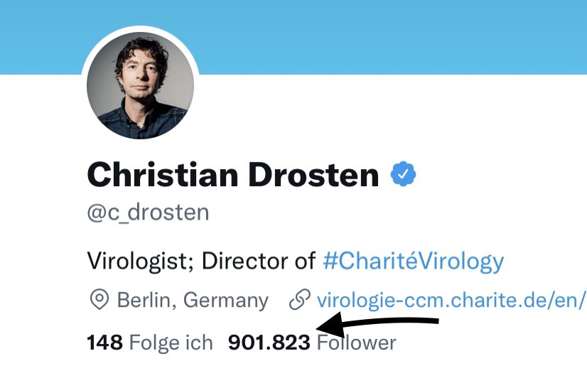 Ich habe mir hier dieses Jahr noch etwas vorgenommen: Professor <a href="/c_drosten/">Christian Drosten</a> die 1 Million voll machen! 
Ob Ihr mir dabei helfen könntet ?!
!B