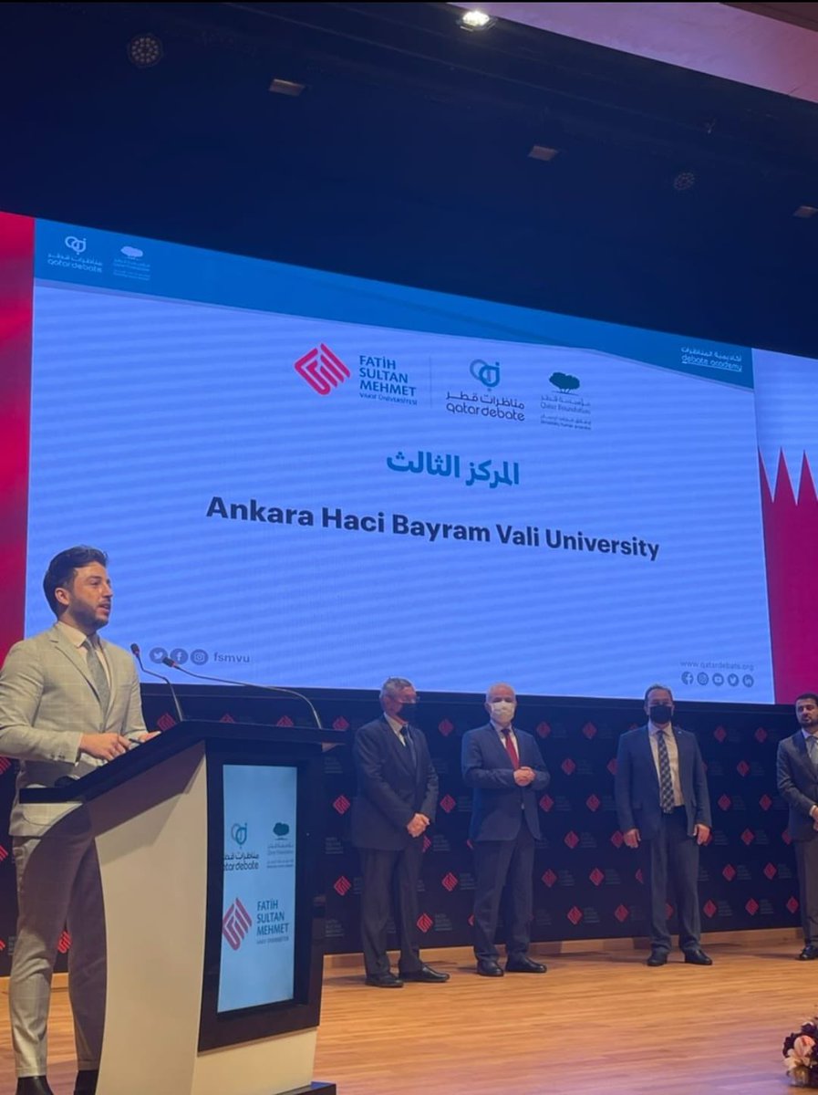 ahbvyabancidil's tweet photo. Üniversitemiz Arapça Mütercim Tercümanlık bölümü Münazara Takımı; Qatar Debate’in organize ettiği "Türkiye Üniversiteler Arası Arapça Münazara Yarışması"nda Türkiye üçüncüsü oldu. Öğrenciler, Katar'da düzenlenecek olan “Uluslararası Münazara Yarışması”nda Türkiye'yi temsil edecek https://t.co/5XPhB0ePe9