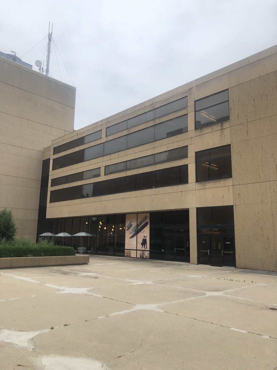 connorroadtrips's tweet photo. Here is the Paul Laurence Dunbar Library and Annex. What makes this Library so cool and unique is that it looks like a parking garage and on the inside there is a giant plane in the big opening. When you are on a higher floor, it gets quieter and quieter. https://t.co/Z3yg44j04N