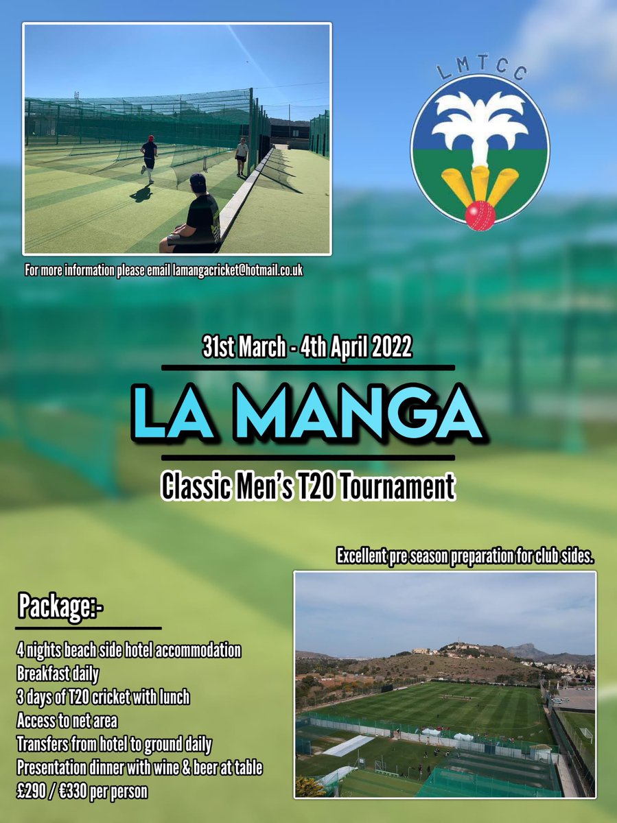 Pre season 🇪🇸🏏☀️🍺anyone? 
Please DM me for info