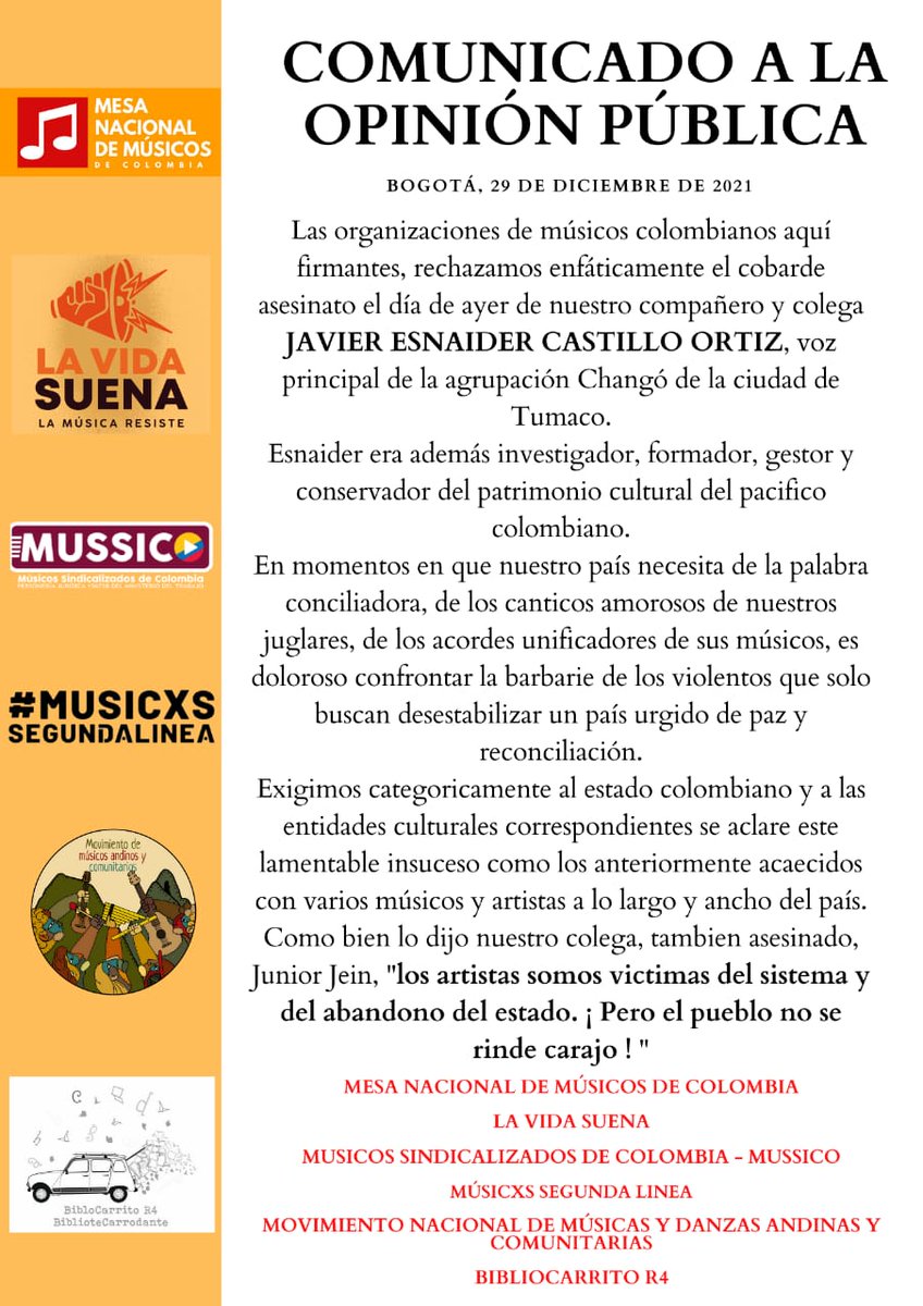 Justicia por todos nuestros colegas asesinados! #ElPuebloaNoSeRindeCarajo