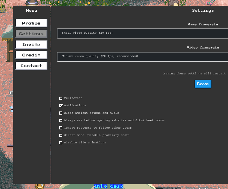 In der #rc3.world könnt ihr jetzt auch die Tile-Animationen ausschalten, Audio-Effekte abstellen oder einen Silent-Mode aktivieren. Klickt auf rc3 oben links und dann Settings. Falls es euch dann angenehmer wird...