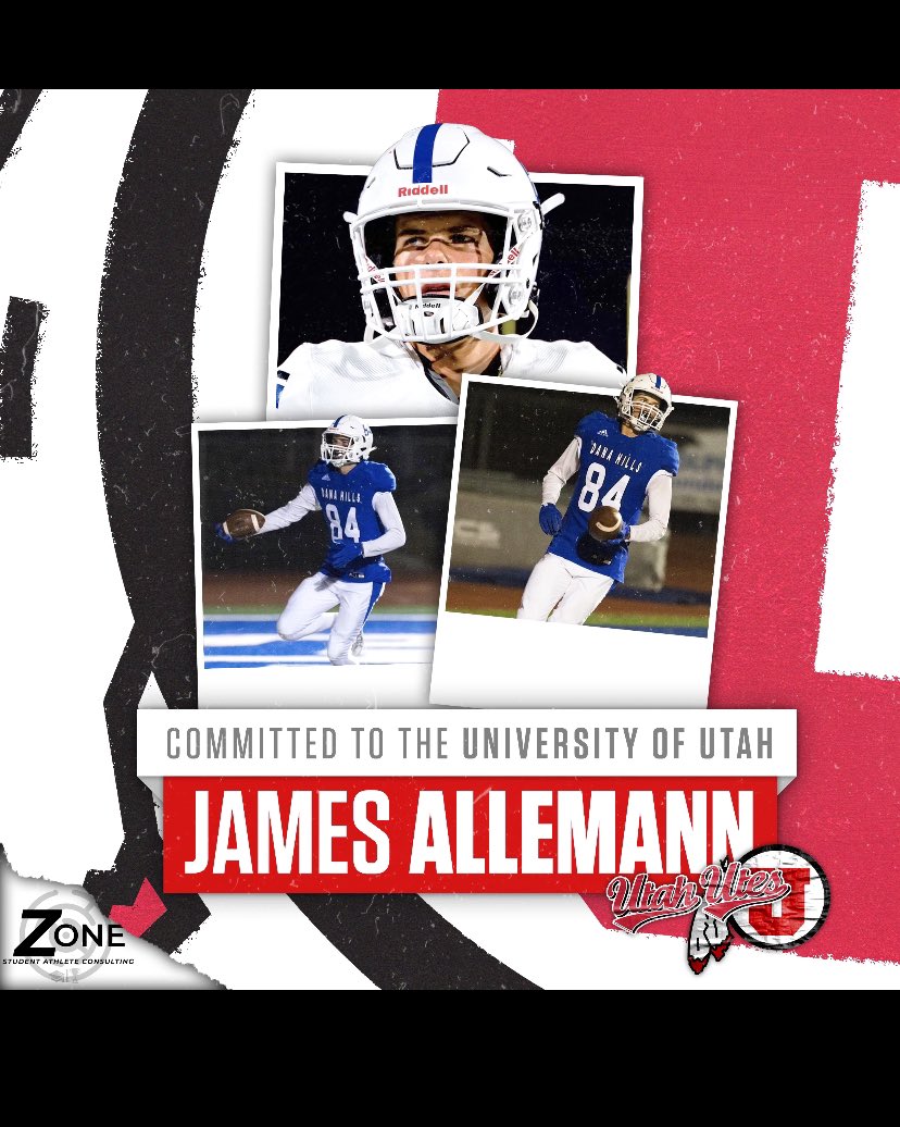 AllemannJames's tweet photo. Excited and blessed for this opportunity! Go Utes!   @RBlechen @FWhittinghamJr @tonyhenney @zoneathletes https://t.co/GyHJq54JHP