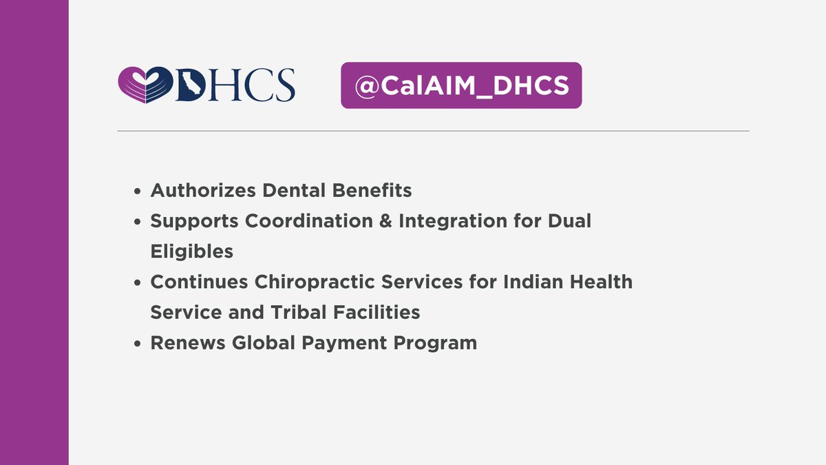 MediCal_DHCS's tweet photo. #Thread: JUST IN! @CMSGov approves #California applications to launch its long-term commitment to transform and strengthen Medi-Cal under #CalAIM.
https://t.co/BosOvBuvCH https://t.co/oA8luTtvpF