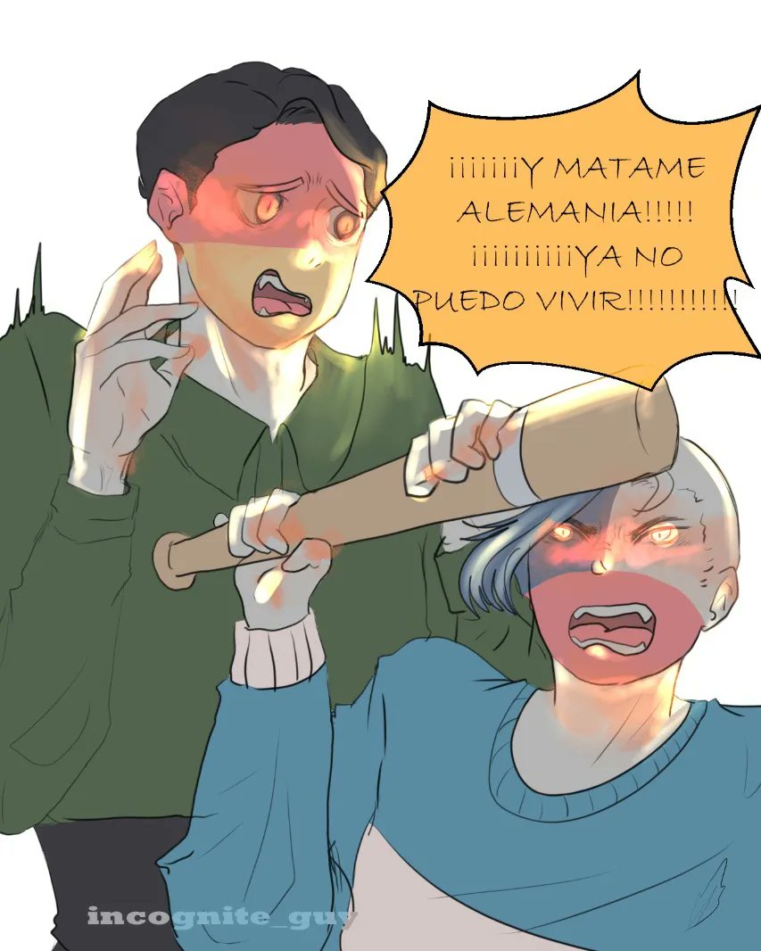 incognite_S's tweet photo. (2/2) BAT SUICIDA.
Muak.
#countryhumans #countryhumanschile #countryhumansgerman #countryhumansalemania #chilemania #chiger #chilexalemania https://t.co/wbXj9Wjgg8
