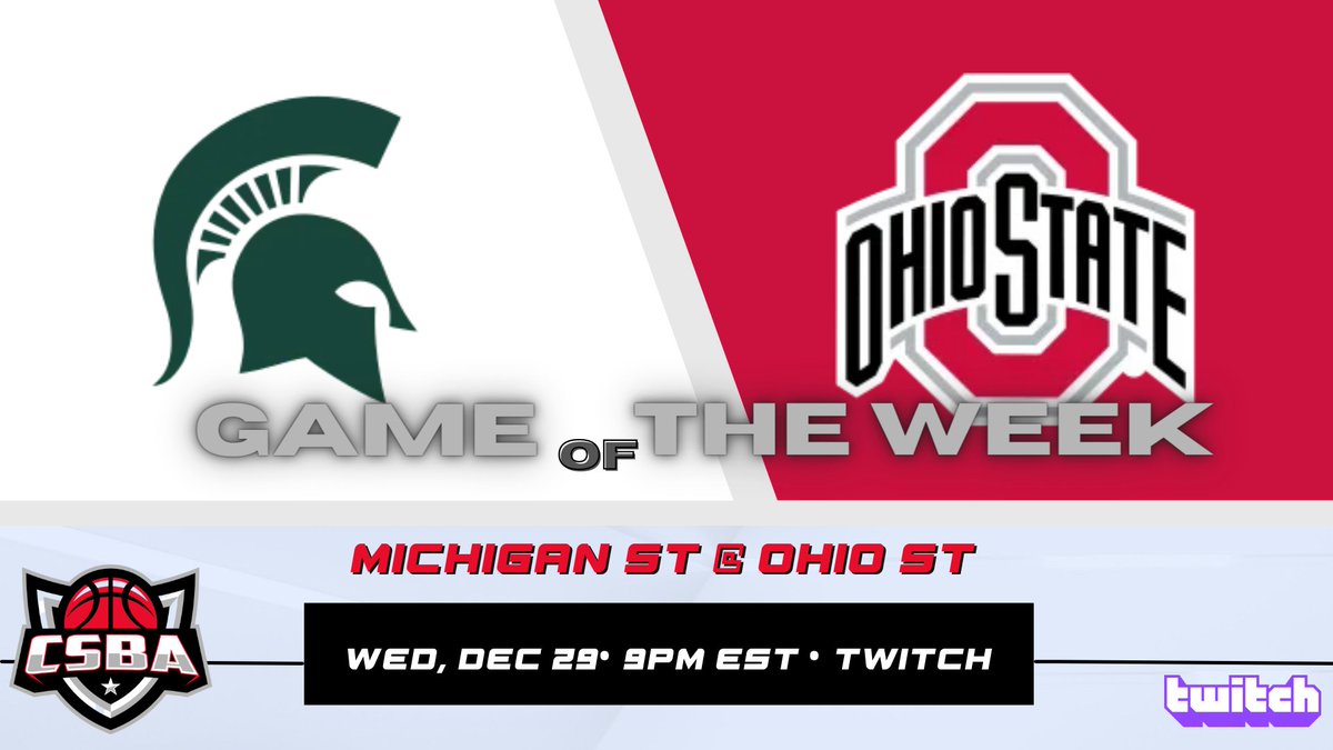 CSBABasketball's tweet photo. CSBA GAME OF THE WEEK

This battle is going to be epic.  Two Big 10 Rivals going head to head.  You're not going to want to miss this!!

Tune in tonight on Twitch!  https://t.co/jjGfV580ZM

9P EST is tip off.  Hope to see you there! https://t.co/L4pKveAxk3