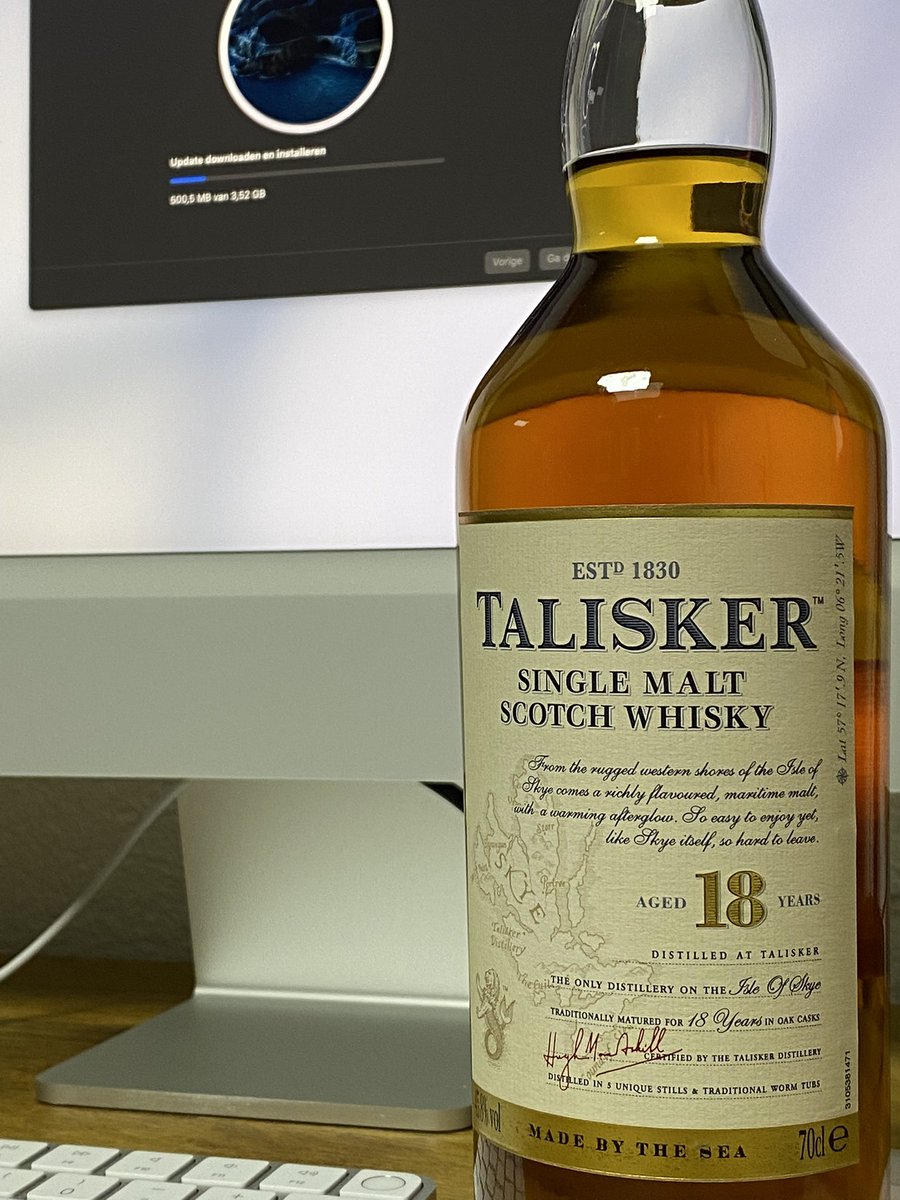 larscrama's tweet image. Zo. Deze update gaat nog wel even duren hoop ik 🤗 #macupdate @TaliskerWhisky