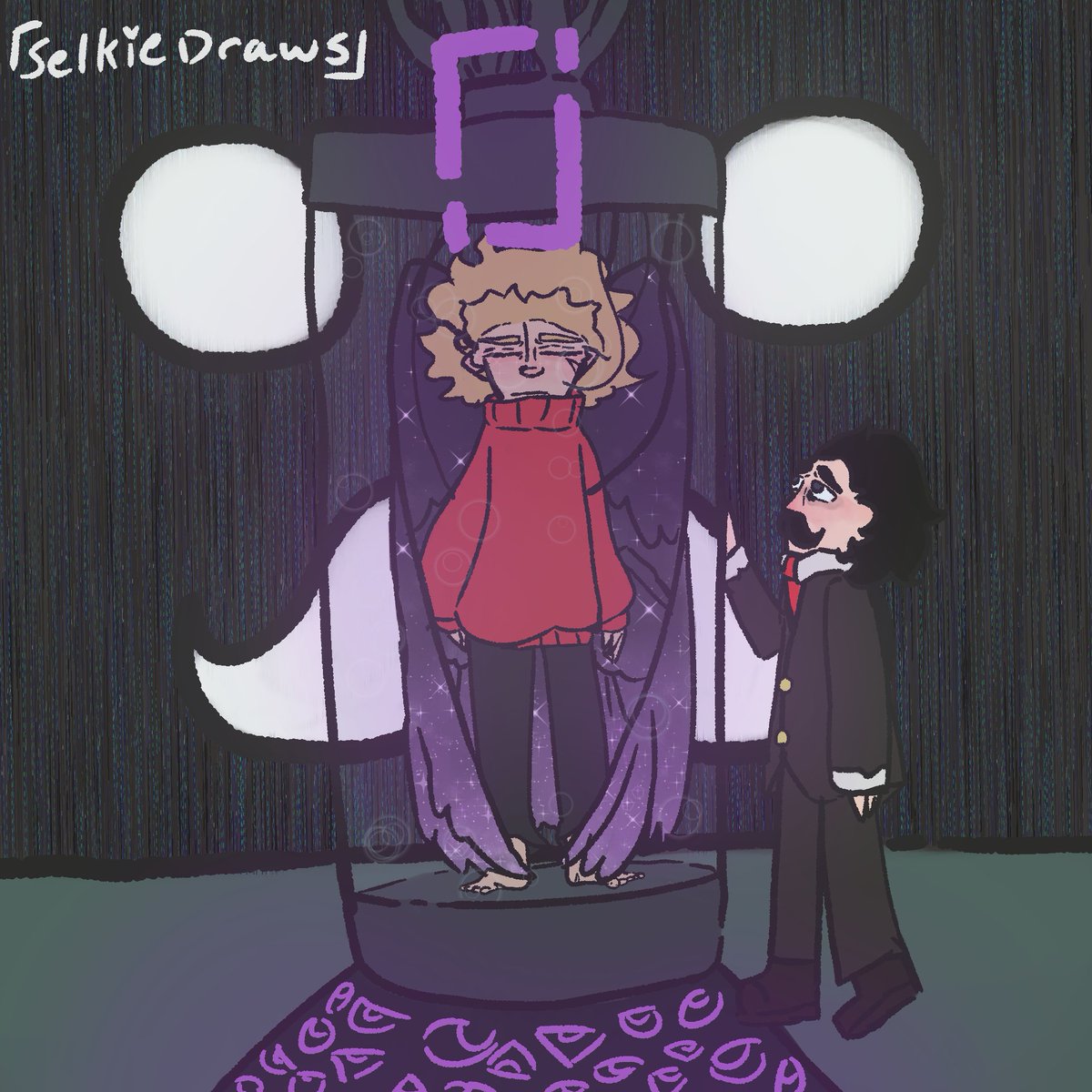 Redstone man said and gremlin bird sleepy.
Inspired by fluffle's drawing (check em out on youtube) of buttonbyte's idea: What if grain didn't wake up, I added my own twist where it was because his watcher powers were acting up.
#grianfanart #mumbojumbofanart #Hermitcraftfanart