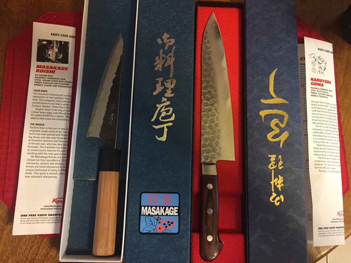 Super sharp special Japanese knives from Claire for Christmas.  Using them is like cutting through soft butter.