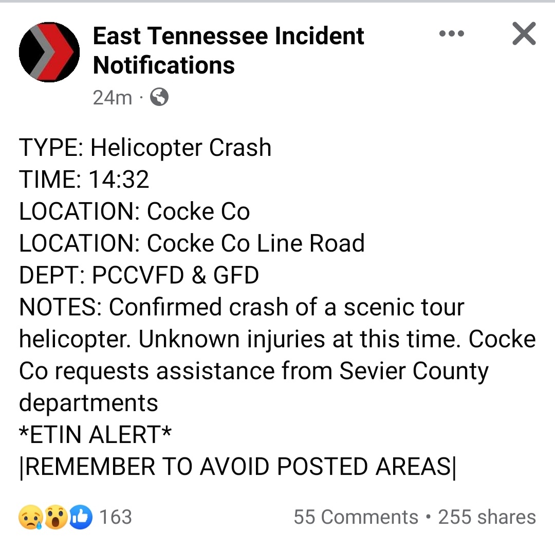 Helicopter crash https://t.co/vGGLqdp7bM
