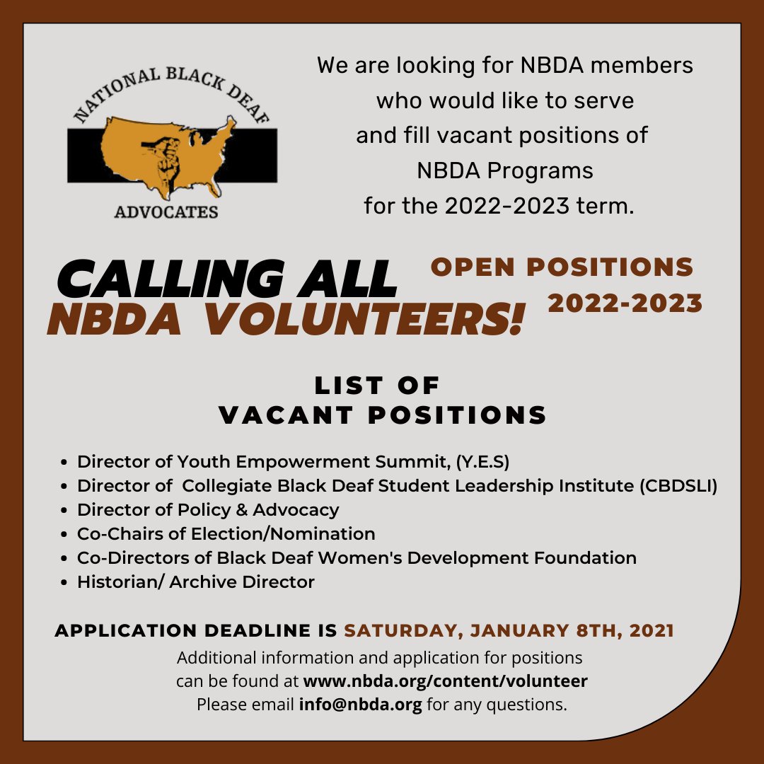 Deadline extended for NBDA Program Director Positions to January 8th 2022! Apply today! - mailchi.mp/4292cc46d66a/t…