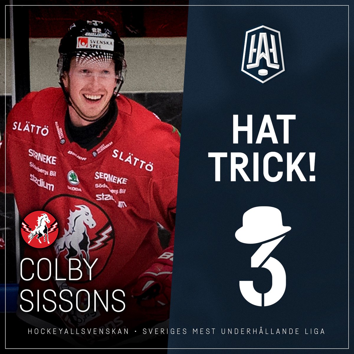 🎩🎩🎩 av Colby Sissons i @HCVitahasten!
📷 Joakim Ahlström
#twittpuck #hockeyallsvenskan #sverigesmestunderhållandeliga