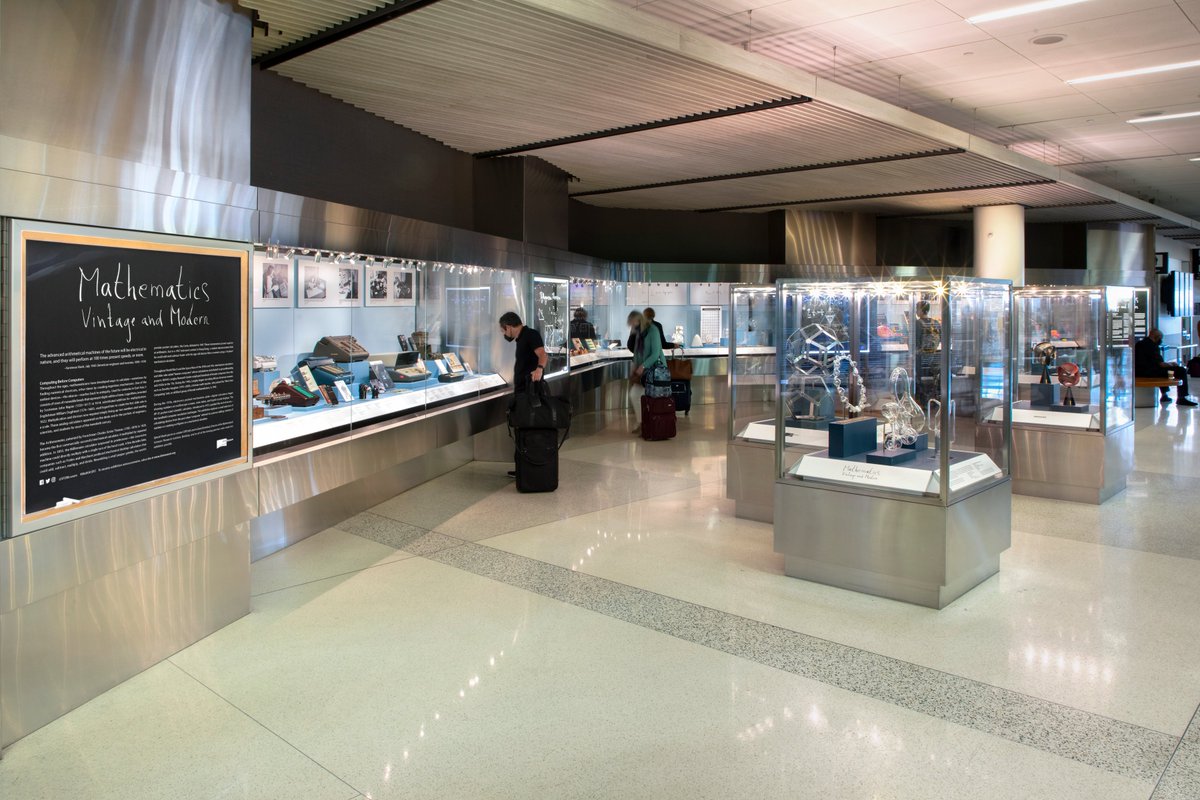 SFOMuseum's tweet photo. See “Mathematics: Vintage and Modern” on display, post-security, in Terminal 2 and online at: https://t.co/loGSK6ryKu
#MathAtSFO #KokichiSugihara https://t.co/jswcL4FNAn