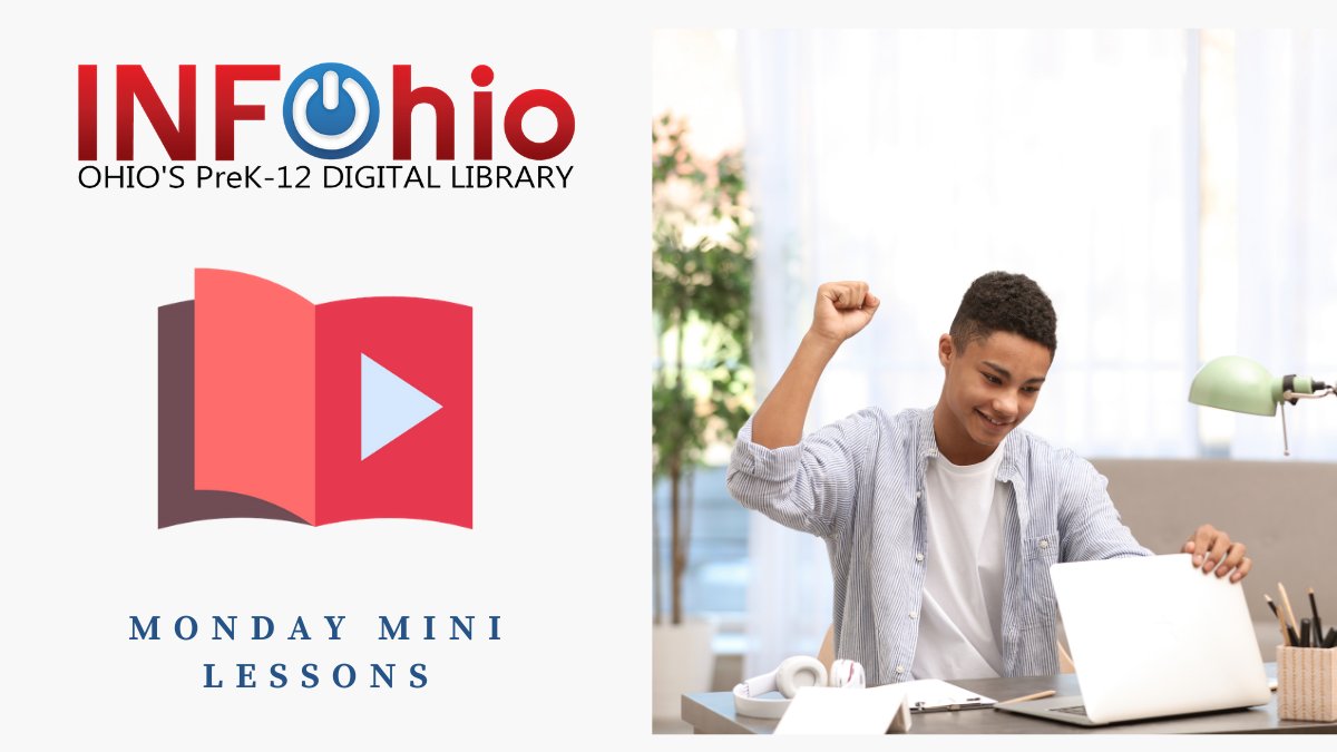 infohio's tweet photo. 🔍 Simplify searching with INFOhio's ISearch.
1️⃣ Search nearly all of INFOhio's resources from one single search box.
📼 Learn more how to use this powerful tool in this Monday Mini Lesson from INFOhio.
https://t.co/HAk2A9fUs4 https://t.co/VJgJhaR6Vb
