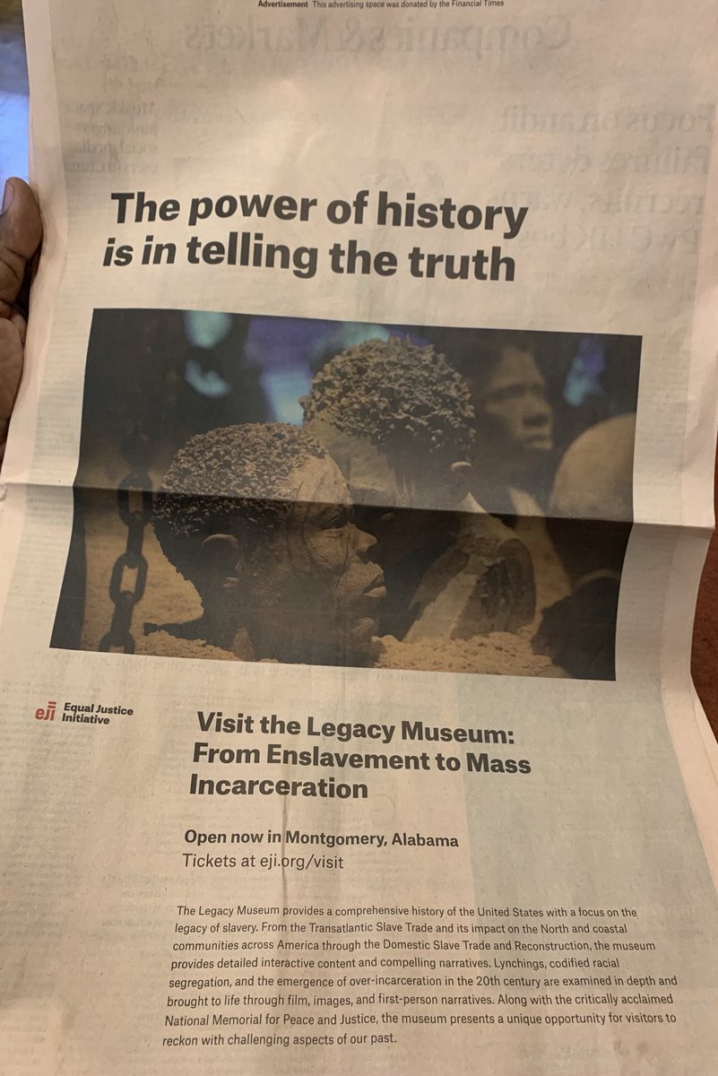 Greg Carr (@africanacarr) on Twitter photo Today’s <a href="/FT/">Financial Times</a> ad from <a href="/eji_org/">Equal Justice Initiative</a> reminds that on Saturday’s last day of #Kwanzaa , we’ll mark the 107th birthday of John Henrik Clarke <a href="/inclasswithcarr/">In Class with Carr</a> . Clarke famously said “if you start your history with slavery, everything since then looks like progress.” Today’s <a href="/FT/">Financial Times</a> ad from <a href="/eji_org/">Equal Justice Initiative</a> reminds that on Saturday’s last day of #Kwanzaa , we’ll mark the 107th birthday of John Henrik Clarke <a href="/inclasswithcarr/">In Class with Carr</a> . Clarke famously said “if you start your history with slavery, everything since then looks like progress.”