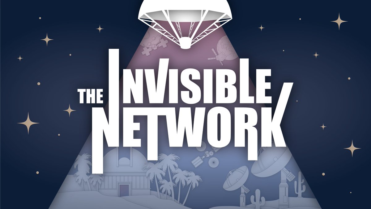 Illustration with an antenna at the top and "The Invisible Network" in the center
