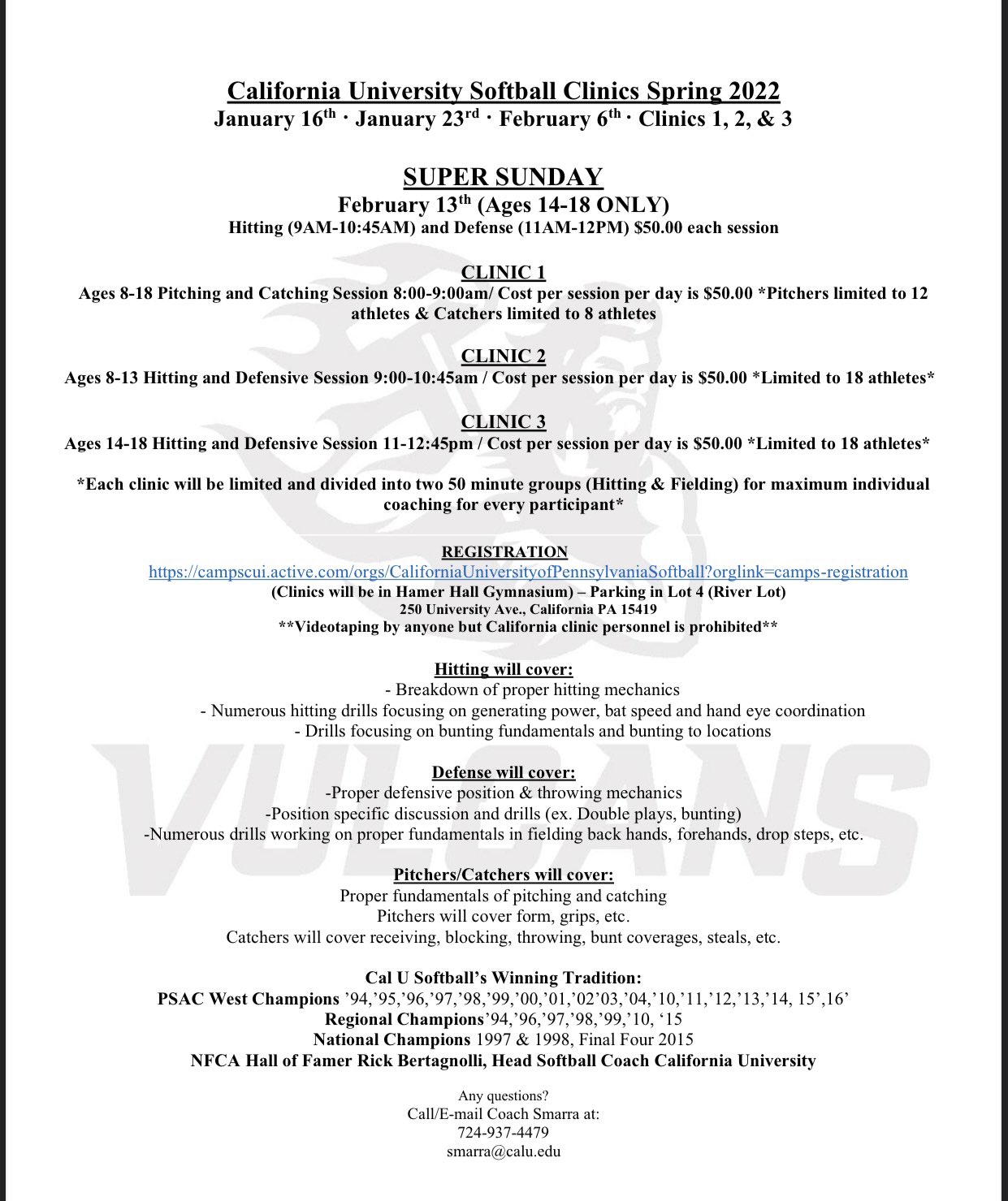 Calu Finals Schedule Spring 2022 Cal U Softball (@Calu_Softball) / Twitter