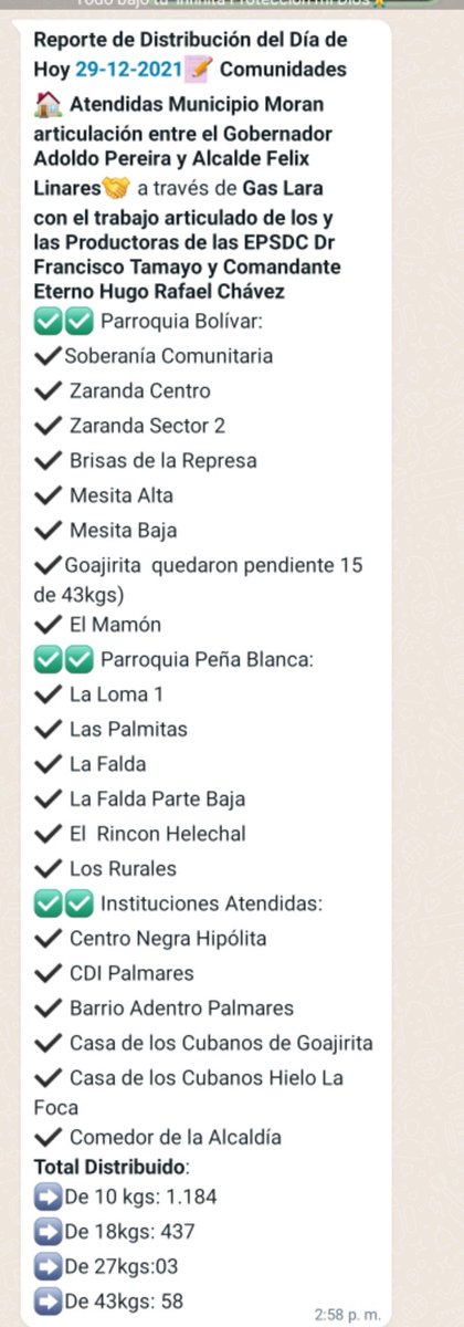 Distribución del gas en el municipio Morán. Gracias al presidente obrero <a href="/NicolasMaduro/">Nicolás Maduro</a> y Gobernador <a href="/AdolfoP_Oficial/">Adolfo Pereira Gobernador</a> #MoranTieneConQue <a href="/AgueroYanys/">Yanys Agüero (Cuenta Oficial)</a> <a href="/dcabellor/">Diosdado Cabello R</a> <a href="/alexanderguaito/">Alexander Romero</a> <a href="/AmeliachPSUV/">Francisco Ameliach</a> <a href="/PartidoPSUV/">PSUV</a> <a href="/JuanAraujoT1/">Psuv_JuanAraujo</a> <a href="/PSUVLara_/">⭕NOTI PSUV 🗞️</a> <a href="/gascomunal/">pdvsa gas comunal</a> <a href="/GasComunalLara/">Gas Comunal Lara </a> <a href="/jorgerpsuv/">Jorge Rodríguez</a>