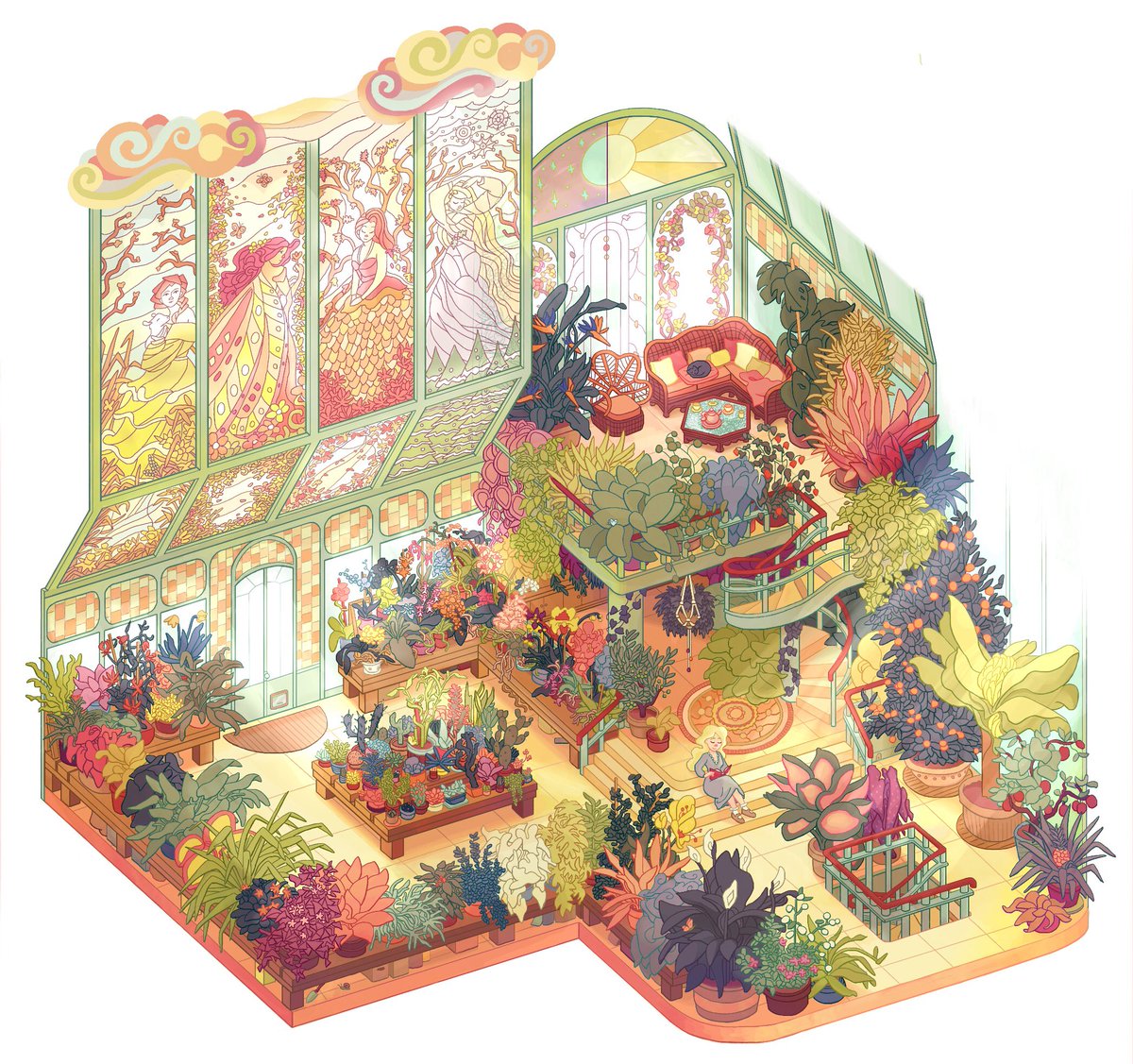 My fave piece of art I did this year (and I had a bad year there’s not a lot to choose from) is defo this one .... got into drawing isometric places inspired by <a href="/evergreenqveen/">Britt Ortega</a> ‘s beautiful art 🍃💐