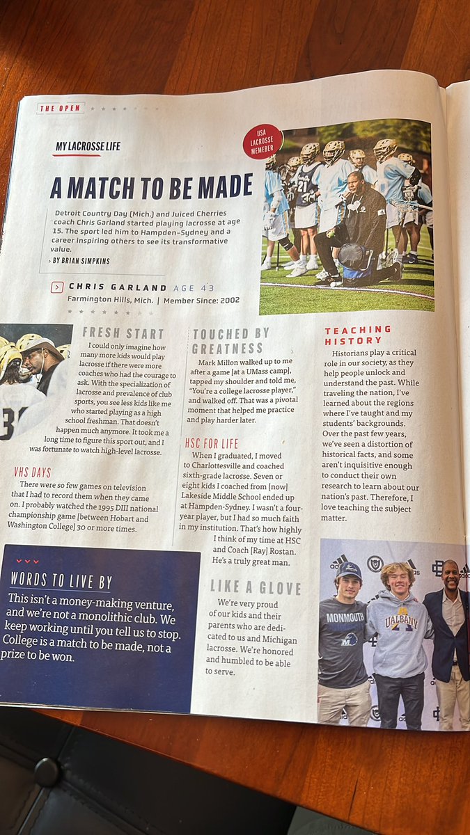 Great article on <a href="/coachgarland1/">Chris Garland</a> in @USALacrosseMag this month! Best of luck to your <a href="/juiced_cherries/">Cherries Lacrosse</a> from out here in MN!