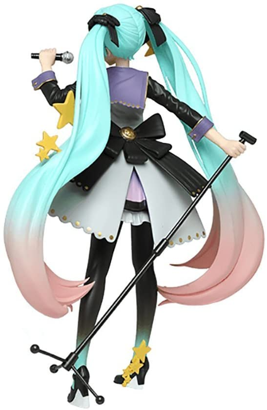 Matching yesterday's multicolored hair character, the multicolored hair character for today is the Taito Hatsune Miku figure! (she/her/any)

Her hair, of course, is her iconic teal color with a pink ombre at the tips.