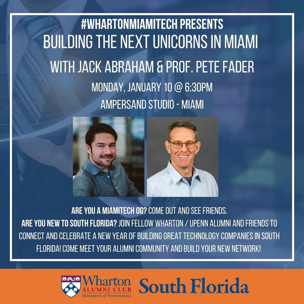 RobinColner's tweet image. Attention 
.@WhartonAlumni in South Florida - join me, @WCSFL and the #WhartonMiamitech influencers as 
@faderp and @jackabraham share their insights on the future of innovation and technology @amperstudiosmia
 Details:whartonsouthfla.com/_whartonmiamit…