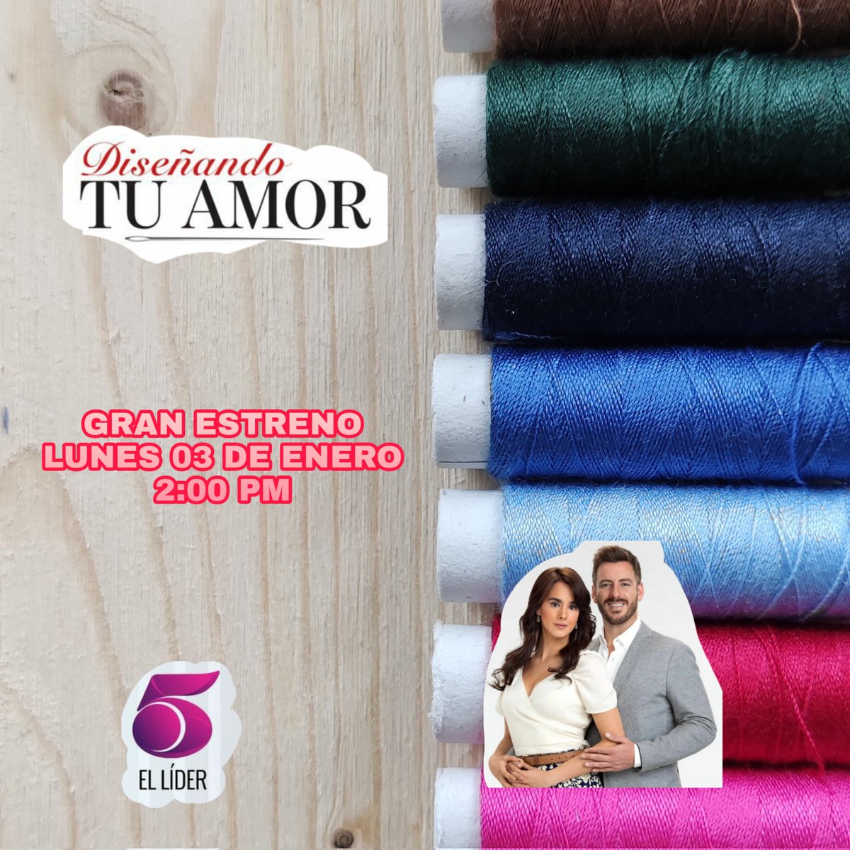 #DiseñandoTuAmor Gran Estreno Lunes 03 De Enero 2:00 p.m. solo por <a href="/el5hn/">Canal 5 Honduras</a> <a href="/disenandotuamor/">Diseñando Tu Amor</a> <a href="/Produccion_POP/">Producción Pedro Ortíz de Pinedo</a> <a href="/PedroOdeP/">Pedro Ortíz D Pinedo</a> <a href="/GalaMontes2/">Galamontes</a> <a href="/JUANDIEGOCOVA1/">Juan Diego Cova</a> <a href="/AleMullerA/">Ale Müller</a> <a href="/marthajulia_/">Martha Julia</a> <a href="/laondiviela/">Frances Ondiviela.</a> <a href="/msorteoficial/">María Sorté</a> <a href="/AdrianDiMonte/">ADRIAN DI MONTE</a> <a href="/OsvaldoDeLeOnOf/">Osvaldo De León</a> <a href="/armandoaraiza/">Armando Araiza</a> <a href="/chrispazcal/">Chris Pazcal</a>