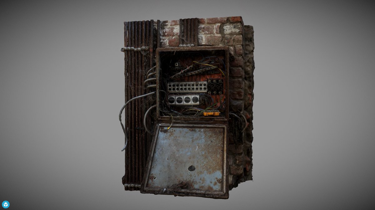 GeoffreyHM's tweet photo. Battered Electric box in abandonned factory full of dirt, dust and rust. Made out 500 pictures with Zephyr3D Lite from 3DFlow. https://t.co/VSvAMIk6Pa @GameTxtures @GameAssetsAAA @cgsociety #gamedev #gameassets #gametexture https://t.co/jLlvNEOIPZ