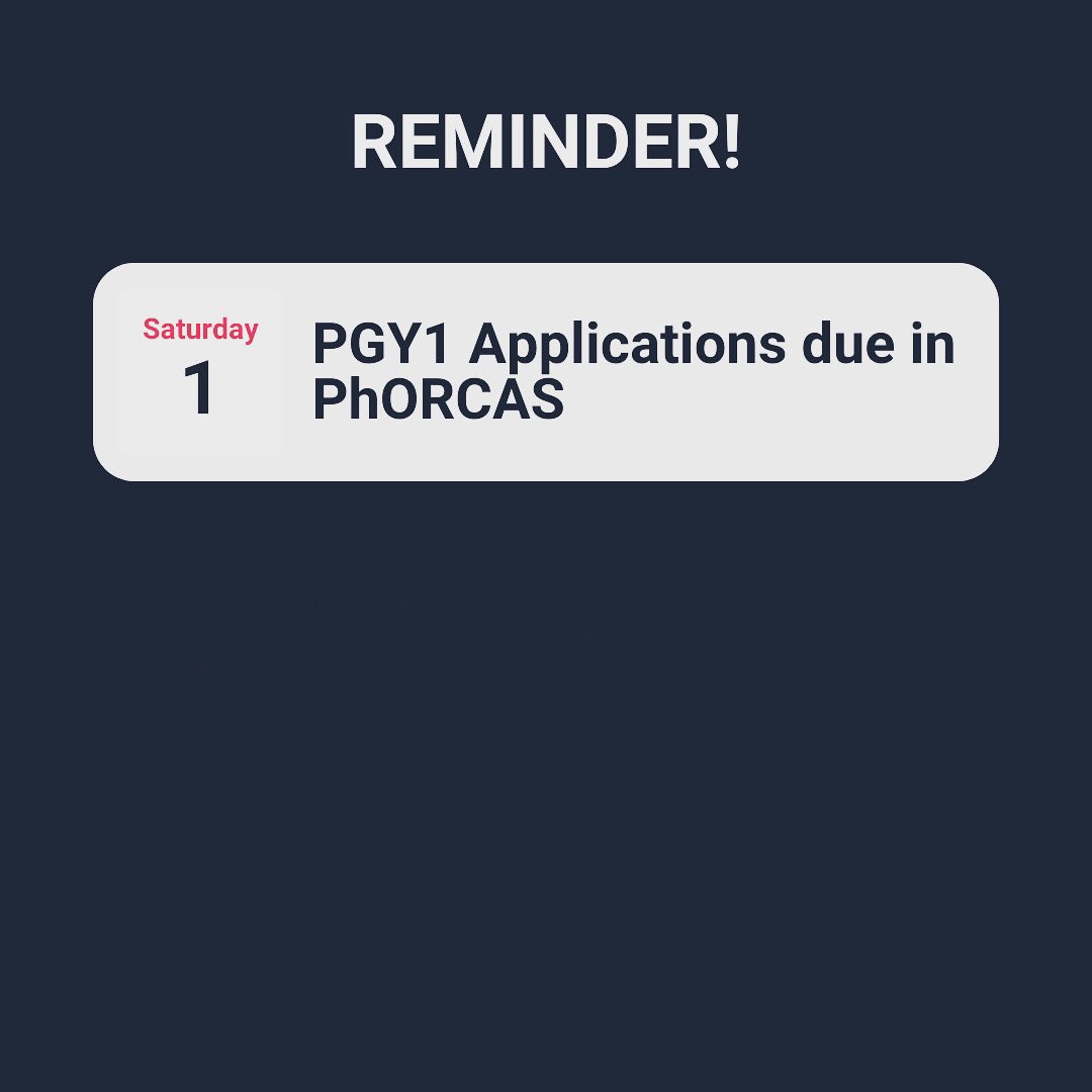 UAMSPharmRes's tweet photo. 🗓 Don’t forget, PGY1 applications are due January 1st! #PharmRes #TwitteRx https://t.co/K9db2DCyO5