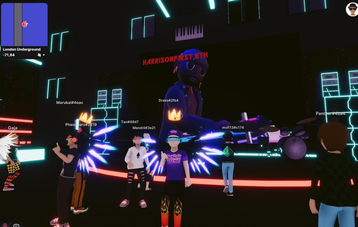 <a href="/harrisonfirst/">Harrison First</a>'s set is now starting at the London Underground. <a href="/decentraland/">Decentraland</a> <a href="/VegasCityDCL/">Vegas City</a> <a href="/DecentralGames/">Decentral Games</a> 
Join Harrison for a dance in the #metaverse by clicking here to jump straight in:  play.decentraland.org/?island=Iijcs&…