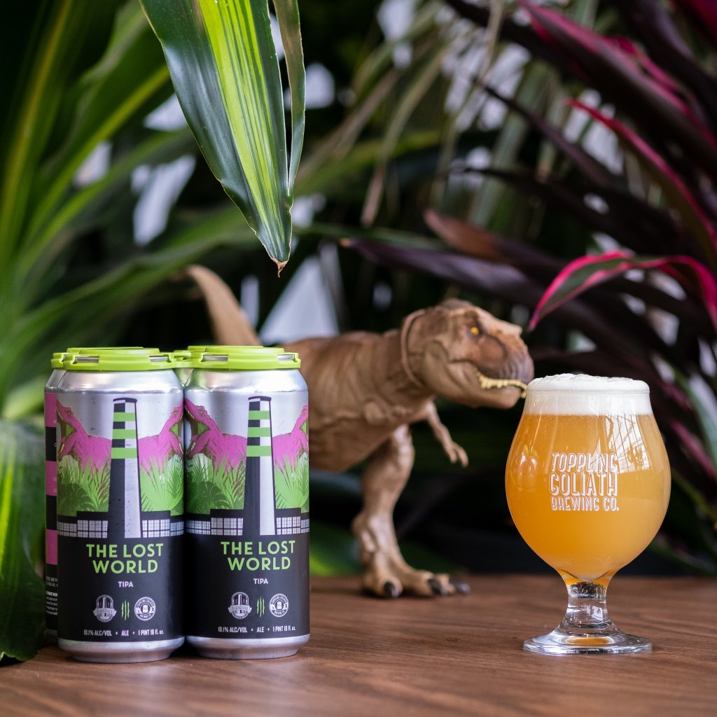 🌿🦖🌿THE LOST WORLD🌿🦖🌿 TIPA (10.1%) Our homies from @topplingbrews came back up to get prehistoric again. Earth-rattling quantites of our Hand-Selected Mosaic & Mosaic Cryo with TG’s Hand Selected Citra, Mosaic, Nelson Sauvin & Riwaka from their secret stash. Tread Lightly🦖