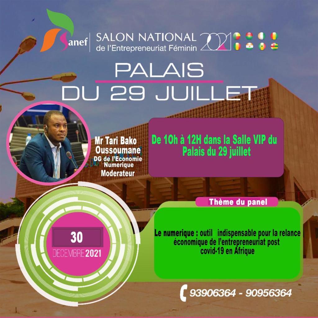 Sanef2021's tweet photo. Nos éminents panelistes discuteront demain de la contribution des TICs dans la relance économique post Covid-19 
Rdv à partir de 10h dans la salle VIP du Palais du 29 Juillet! 
Dev4smart
Nigerielles https://t.co/HAzS78LGlp