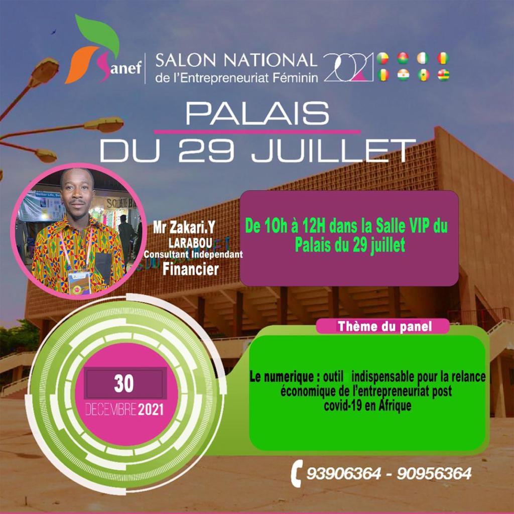 Sanef2021's tweet photo. Nos éminents panelistes discuteront demain de la contribution des TICs dans la relance économique post Covid-19 
Rdv à partir de 10h dans la salle VIP du Palais du 29 Juillet! 
Dev4smart
Nigerielles https://t.co/SSC1BeHYbr