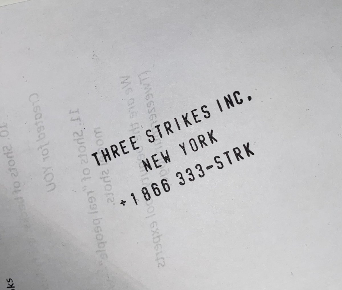 Three Strikes Inc. tweet media