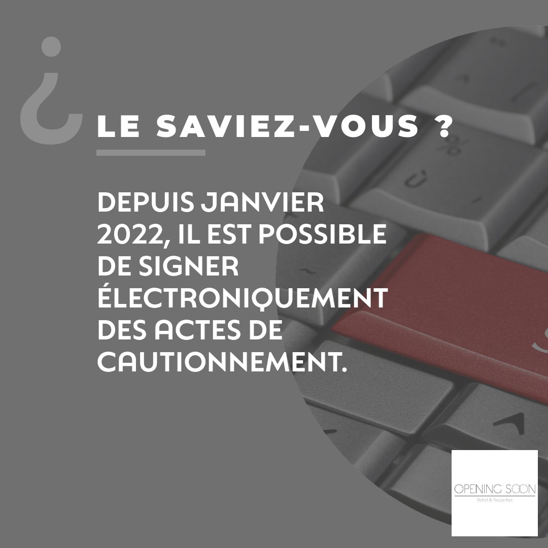 _openingsoon's tweet photo. L'acte de cautionnement était l’un des seuls documents à ne pas pouvoir bénéficier de la signature électronique dans le cadre d'une location. 📄❌

C'est désormais de l'histoire ancienne ! ✅💻

#Location #Immobilier https://t.co/82w8YGO4wl