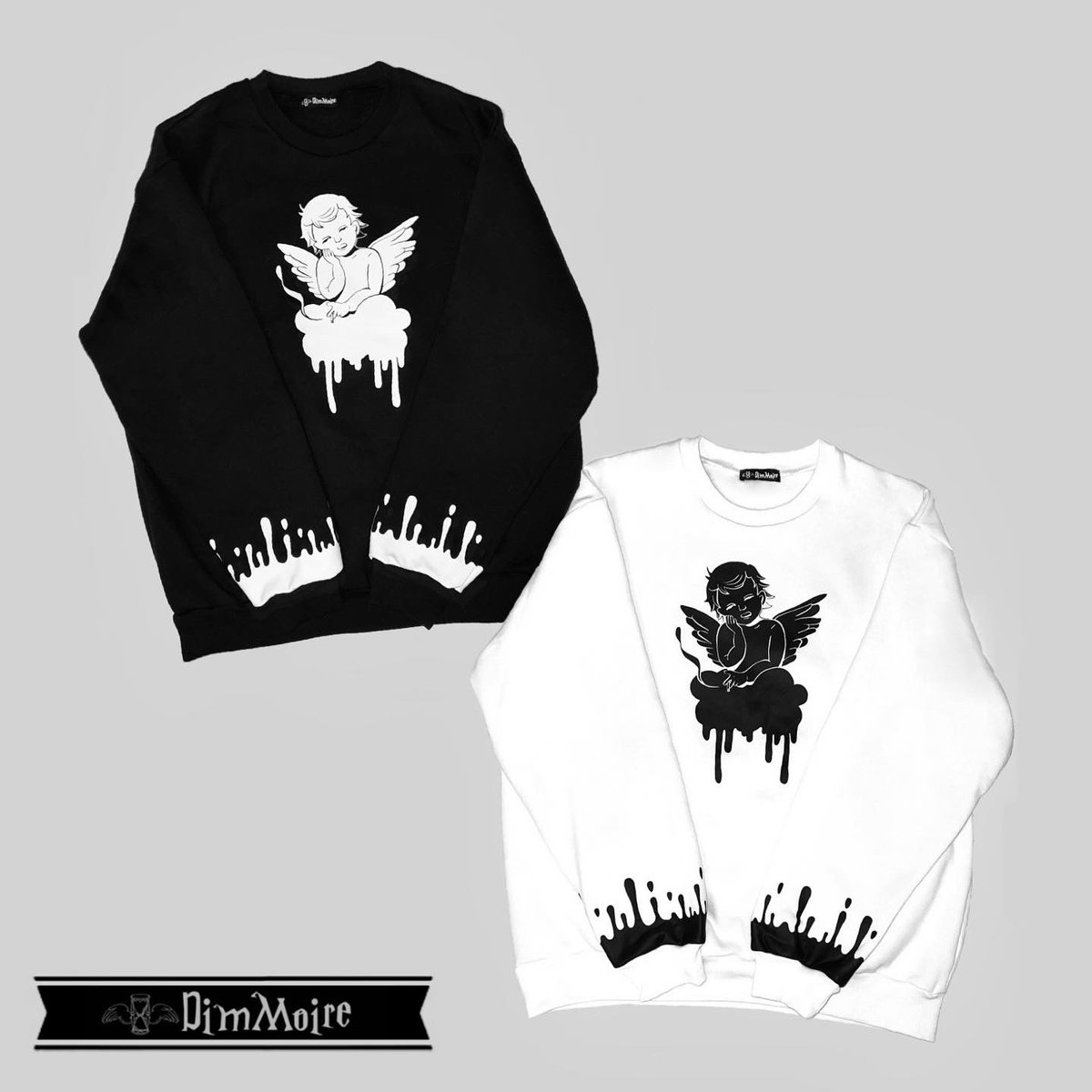 DIMMOIRE ロゴ sheep トレーナー ブラック DimMoire ロゴ sheep トレーナー