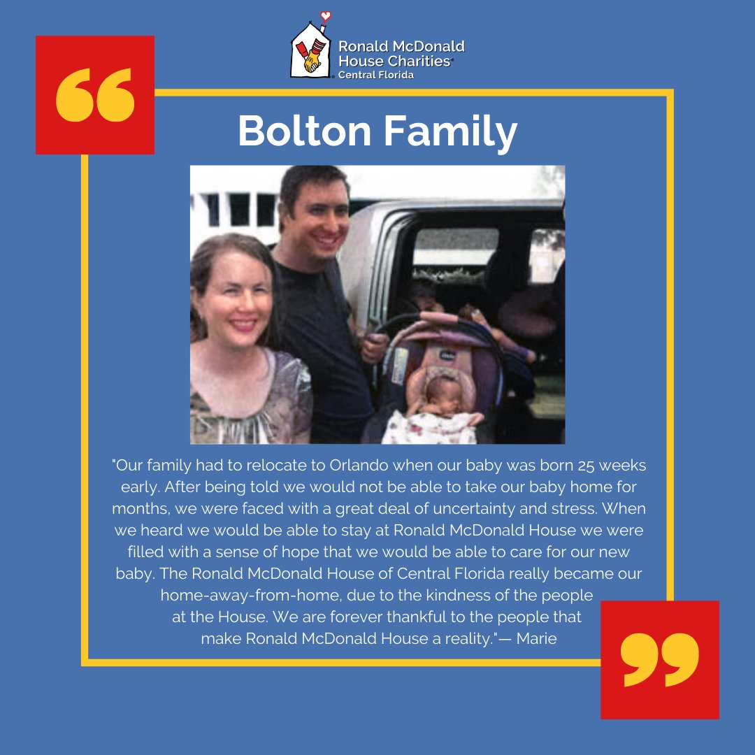 Our Houses allow families staying with us to focus on what matters most—their child’s healing process. You can support families, like the Bolton's, by making a donation at rmhccf.org/donate #KeepingFamiliesClose