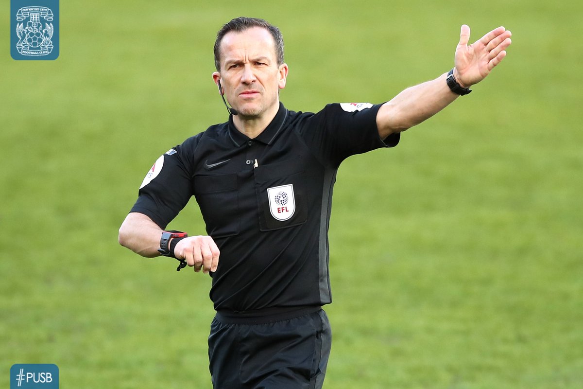 Coventry_City's tweet photo. OFFICIALS: Keith Stroud will be the man in the middle of our clash with Peterborough United this weekend. #PUSB
➡ https://t.co/gXssR8qIFm https://t.co/e9YZ7gDloY
