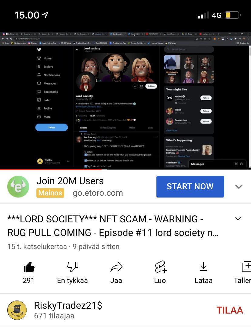 ArtNOPEofficial's tweet image. @lordsociety_nft is a big rug pull? Check rugpullfinder on instagram and this youtube video for more information 🚨

youtu.be/48T48pffs04

#lordsocietynft #lordsociety #nft #rugpull #scamnft #scammers