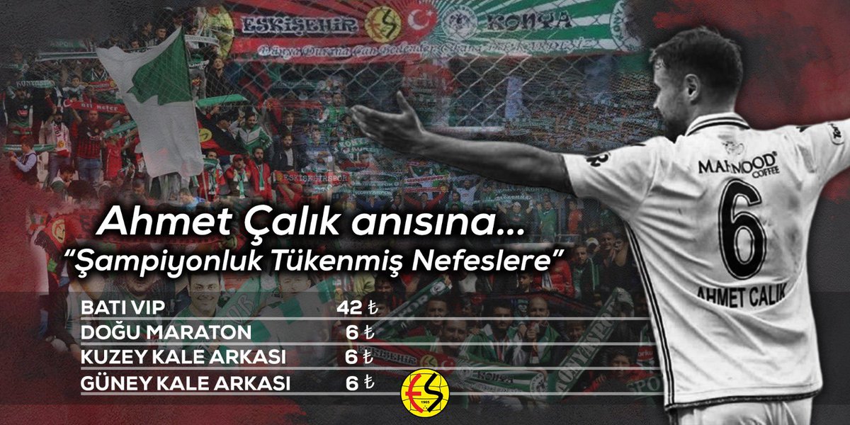 Taraftarımızın talebi üzerine “Ahmet Çalık” anısına Pazar günü oynayacağımız Karacabey Belediyespor maçı biletleri 6 TL, VIP tribünü biletleri ise 42 TL olarak belirlendi.
Bu hafta tükenmiş tüm nefesler anısına her zamanki yerimizdeyiz!
passo.com.tr/tr/etkinlik/fu…