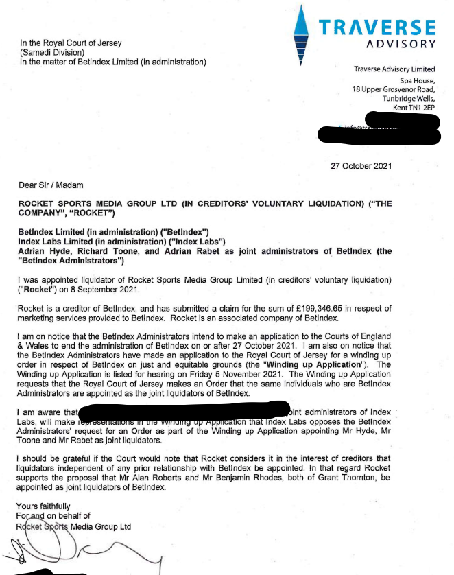 Zidave1's tweet photo. But why do the Directors of #footballindex care what happens now? Because they are still trying to rinse the remaining £s left into their group companies. £200k to Rocket Sports Media! And they are claiming this before liquidation so they want 100% of the amount. Not 3% !! https://t.co/yISegUvj4P