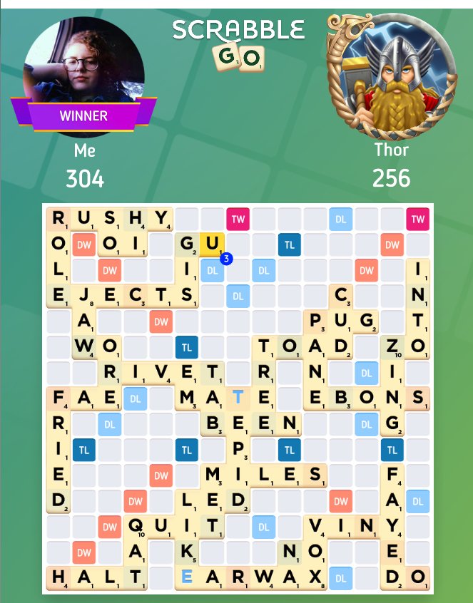 i just beat thor at scrabble, how's your day going? https://t.co/hpJEd3cder
