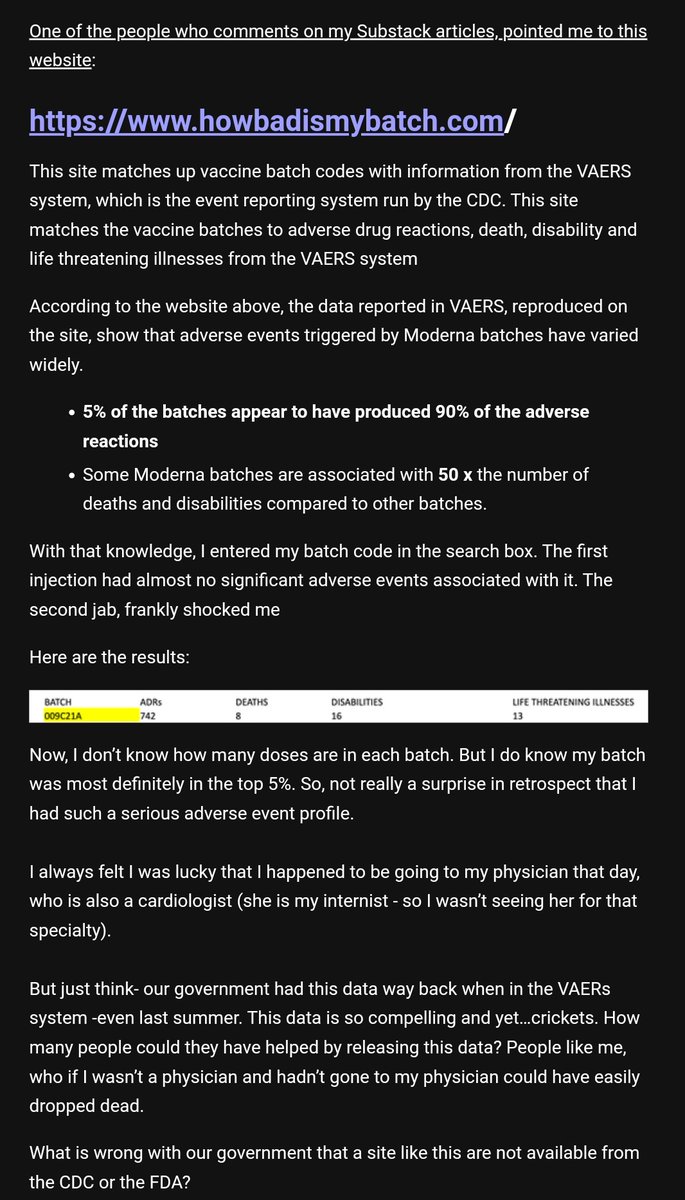 Eyes_On_Lies's tweet image. Dr Robert Malone asked the question #HowBadIsMyBatch?

What he found shocked him and explained why he suffered with his 2nd jab

742 ADR's
8 Deaths
16 Disabilities
13 Life threatening illnesses 

Have you been jabbed? Ask the question here:

howbadismybatch.com
