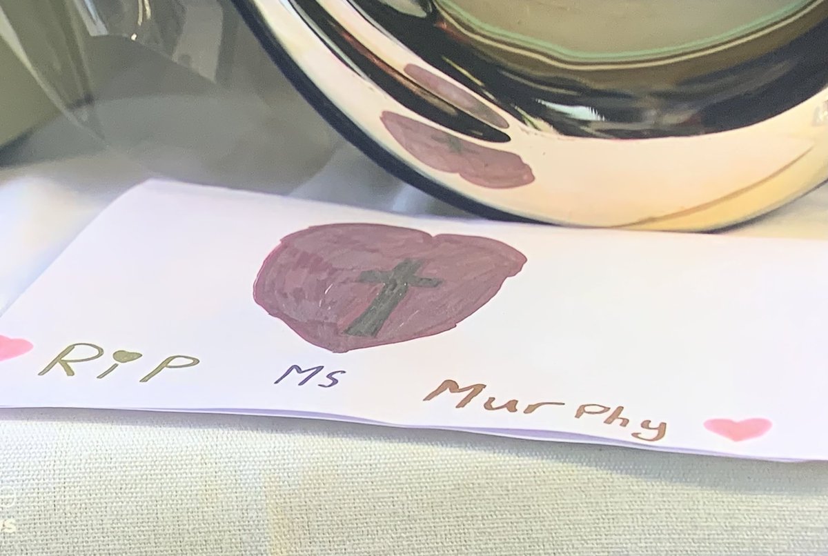 baloobas1's tweet photo. Lovely tribute paid to Ashling Murphy by the school principal. She was so loved. The cards from her pupils would break your heart. It’s all too much. 💔 https://t.co/r34EhlNPTL