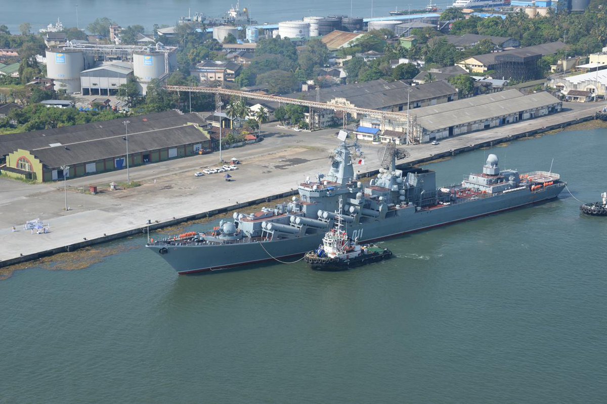 Russian Naval Missile Cruiser Varyag, Destroyer Admiral Tribuz 
and Russian Tanker Boris Butoma are on a two day goodwill visit to
Kochi: Indian Navy Statement